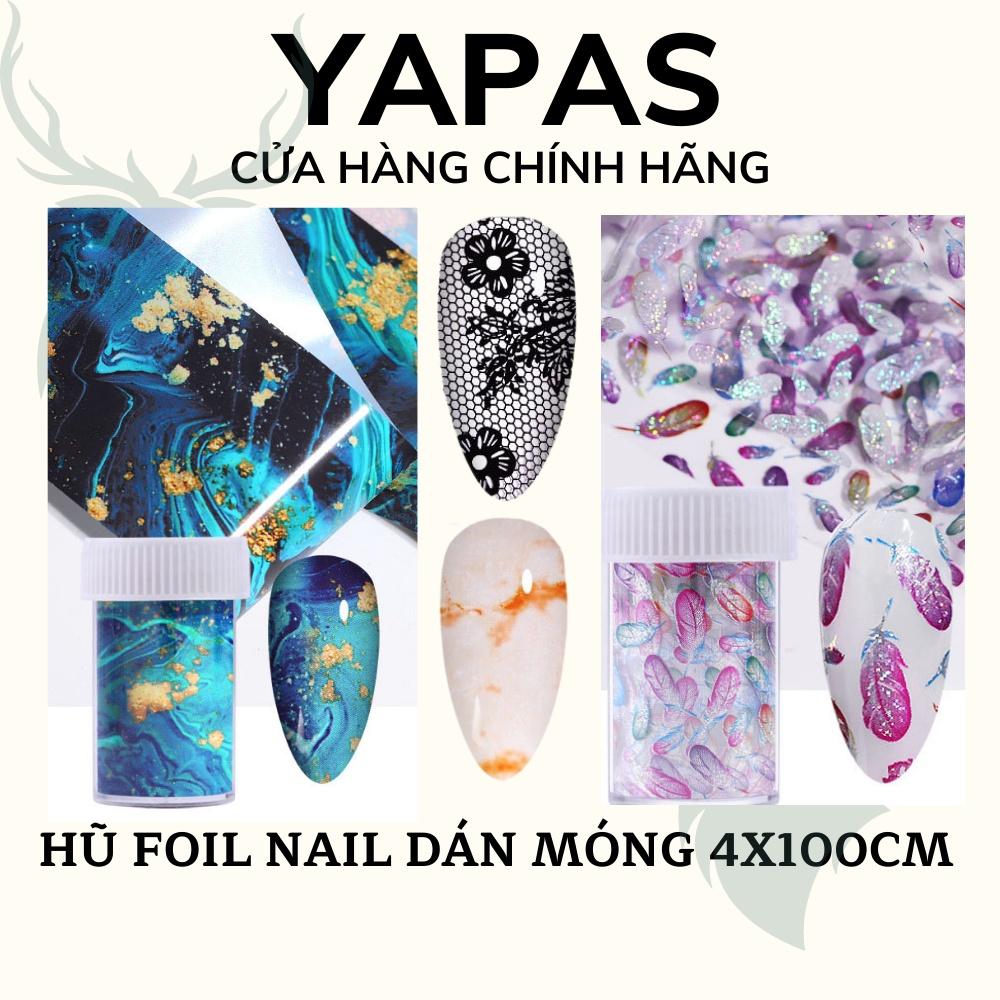 Foil dán móng họa tiết vân đá cẩm thạch hoa lá tự nhiên, decal sticker nail hoa văn cẩm thạch vân đá 3D 5D 4x100cm