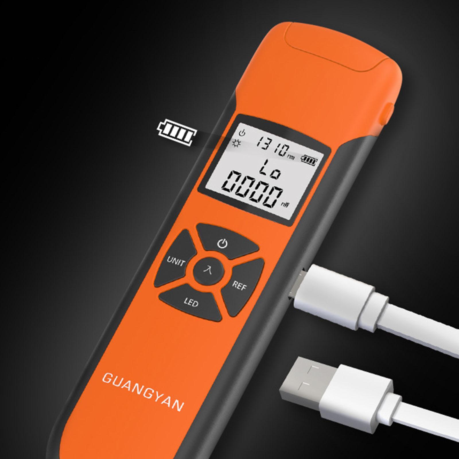 FC/SC/ST Universal USB Rechargeable Fiber Optic Power Meter With Flashlight