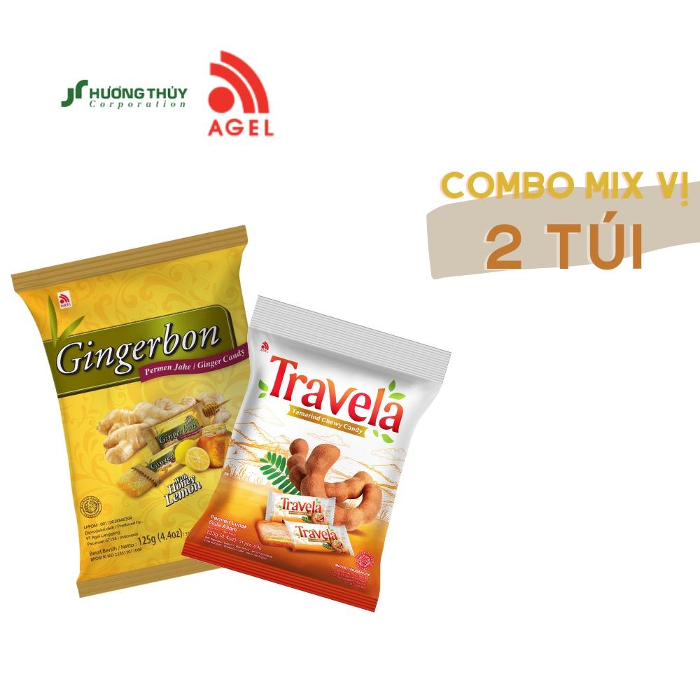 Kẹo Gingerbon chanh mật ong 125g + Travela 125g