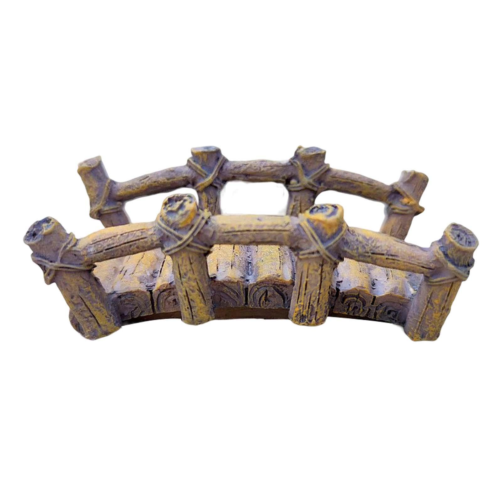 Small Bridge Fish Tank Ornament Miniature Garden Decoration Mini Artificial Bridge Miniature Bridge with Side Rails for Desktop Decoration