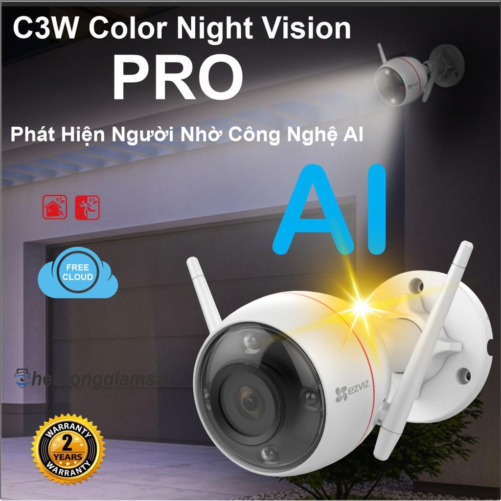 Camera Wifi ngoài trời EZVIZ C3W Pro 4M 2K - ban đêm có màu - đàm thoại 2 chiều - Hàng Chính Hãng