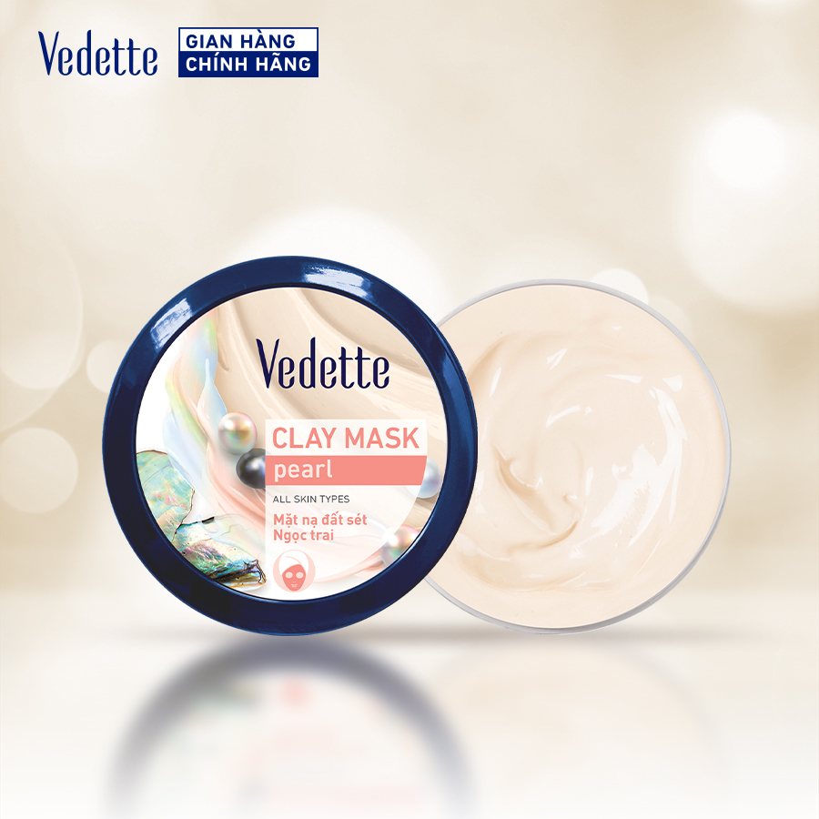 Mặt Nạ Đất Sét Sạch Sâu Dịu Nhẹ Vedette Ngọc Trai - Hũ 145g