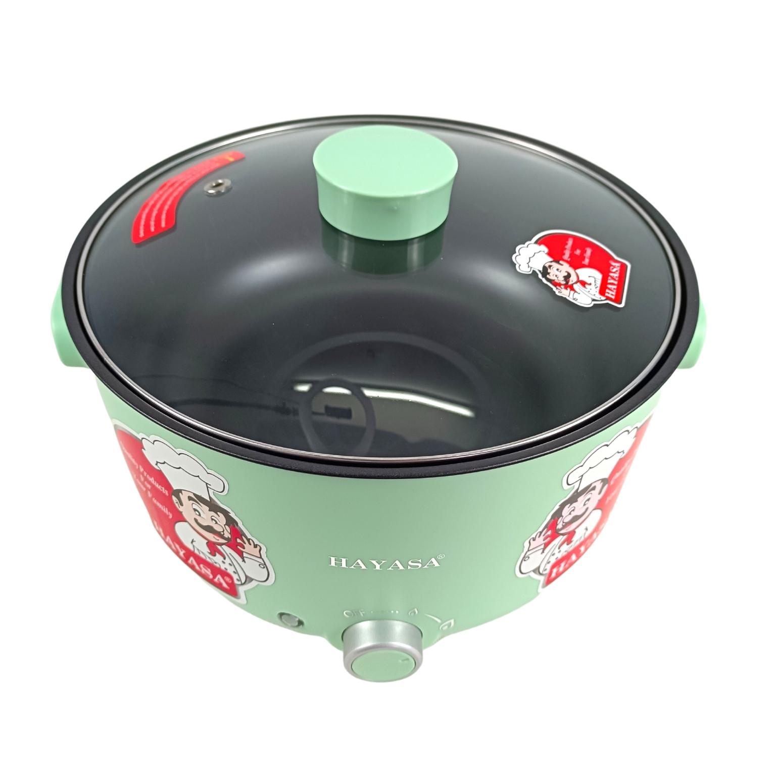 Nồi lẩu điện đa năng HAYASA, bếp lẩu điện mini dung tích 5 Lít công suất 1300W HA-691 - Hàng Chính Hãng