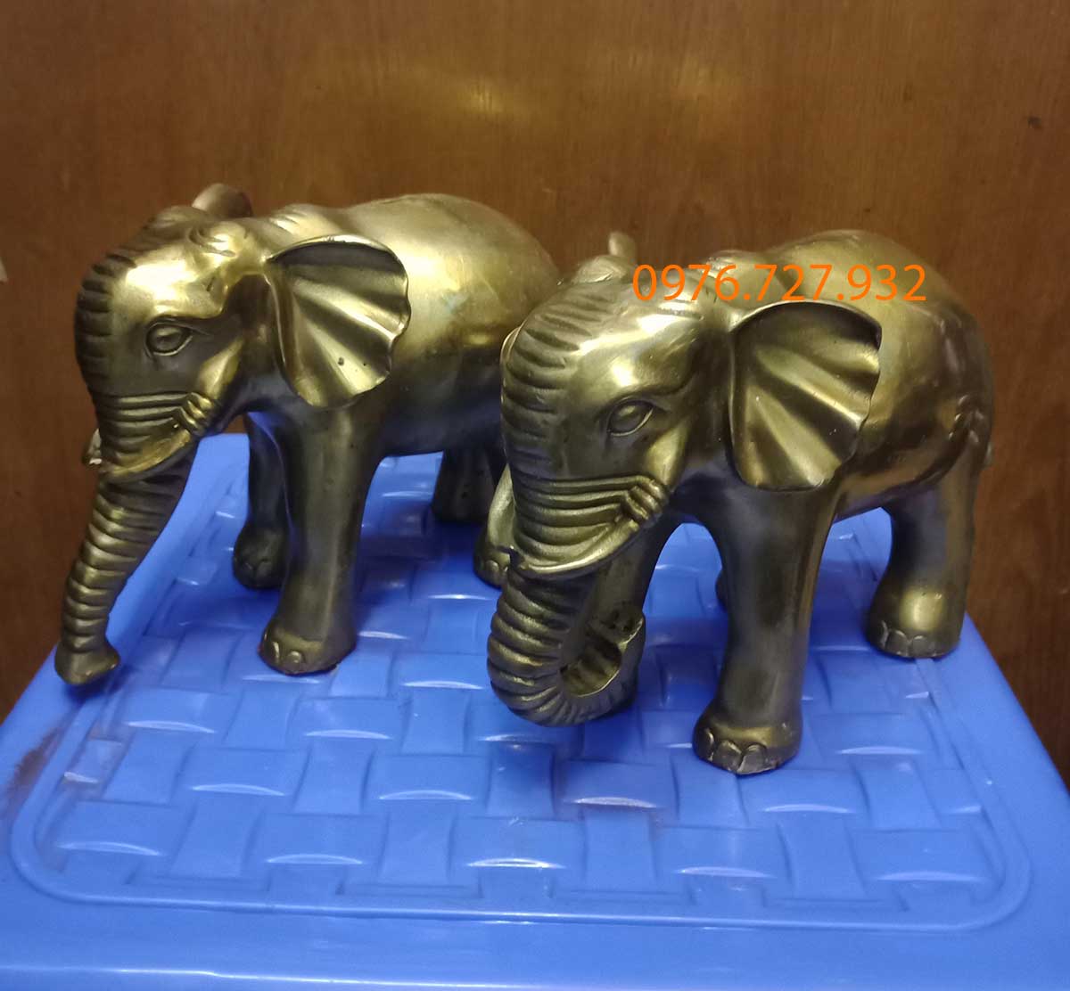 Tượng voi phong thủy bằng đồng cao 12cm, voi phong thủy, vật phẩm phong thủy