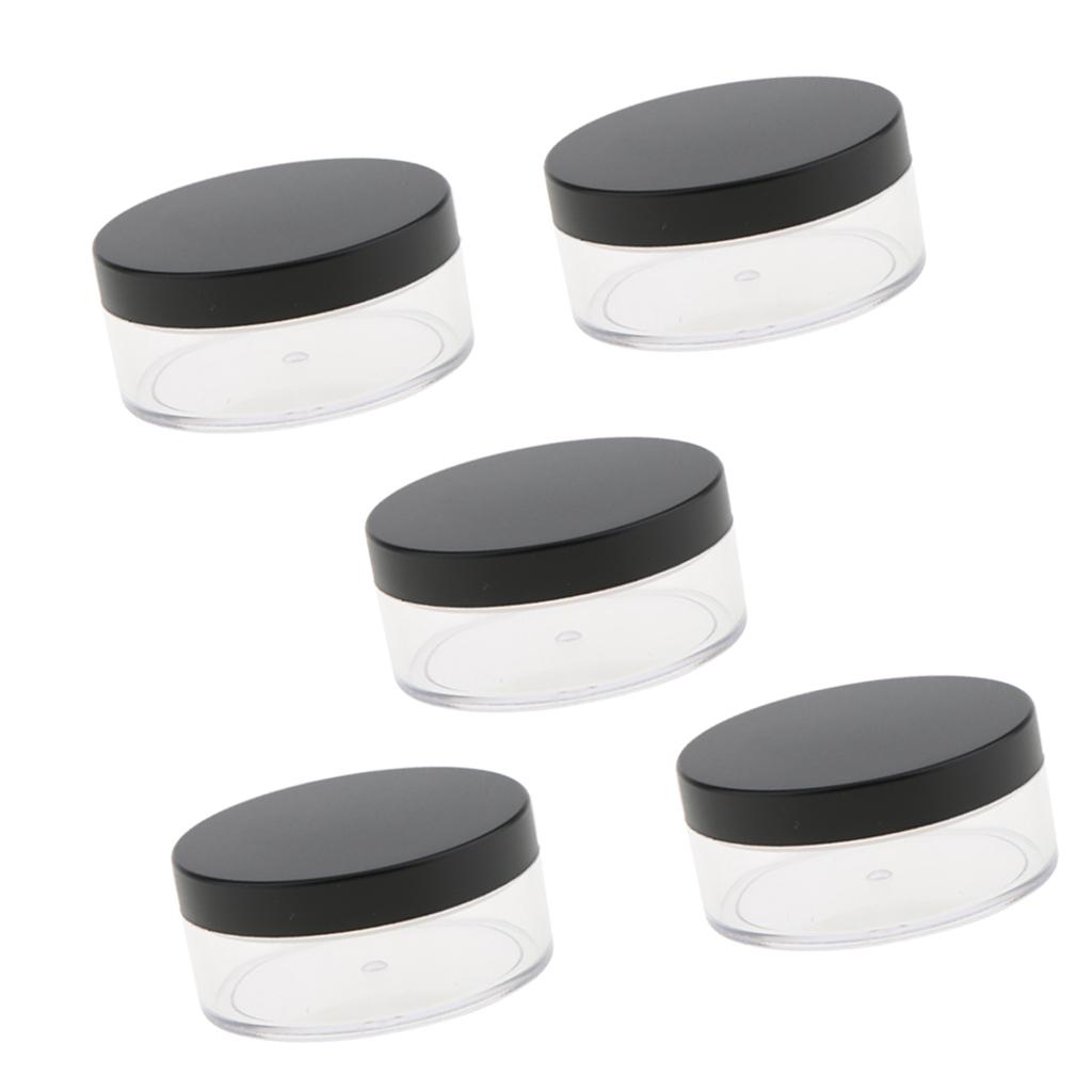 5PCS Empty Loose Powder Blusher Case Storage Sifter Container 50g Portable