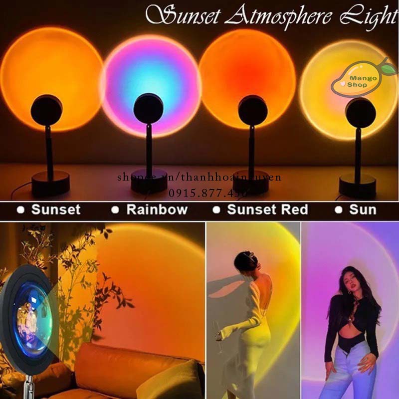 Đèn hoàng hôn - Đèn led sunset 4 màu đèn quay Tik Tok - chụp ảnh - quay video siêu đẹp ,mờ ảo ,lung linh hot nhất hiện nay 