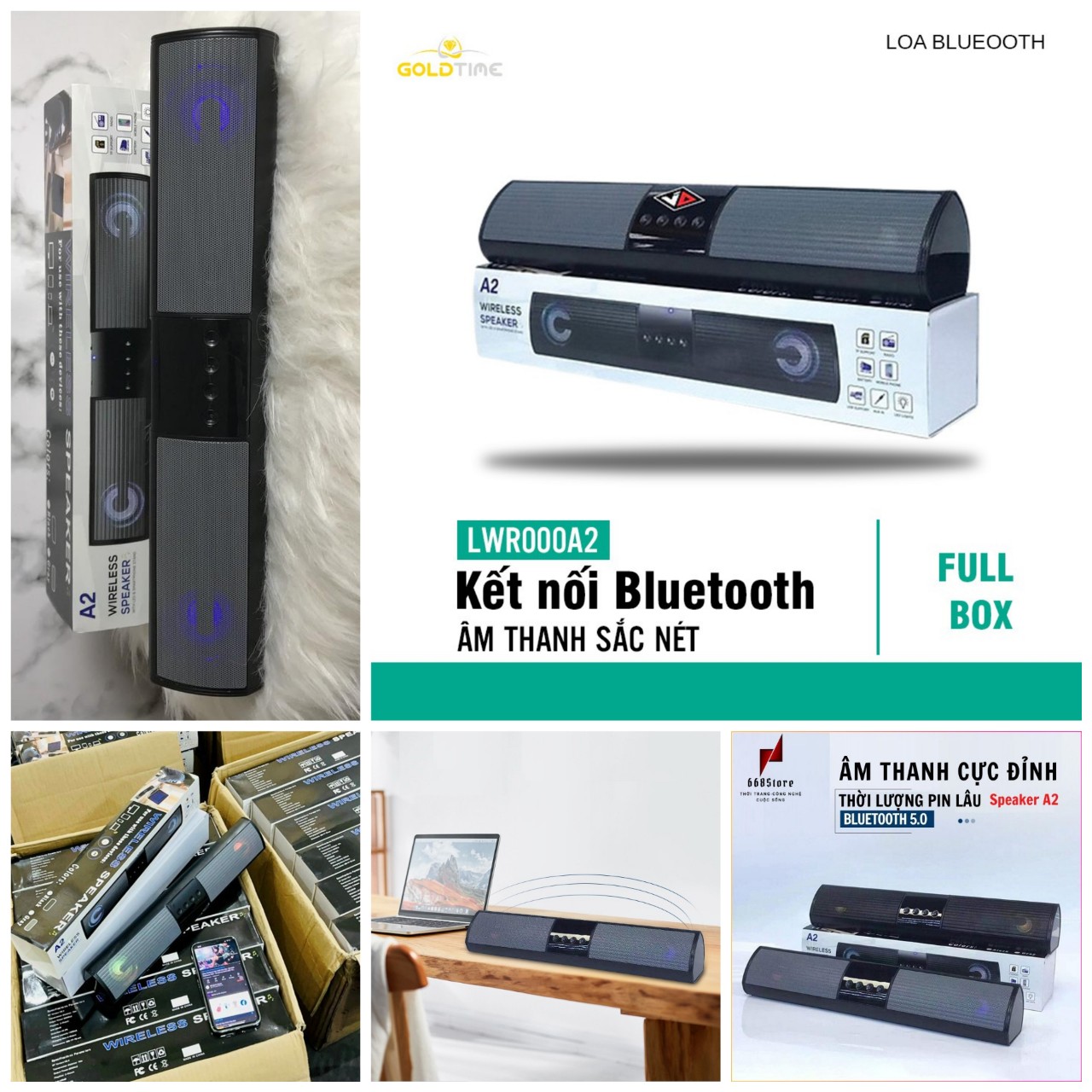 Loa thanh nghe nhạc Bluethooth không dây âm thanh vòm 5D hàng cao cấp mẫu mới