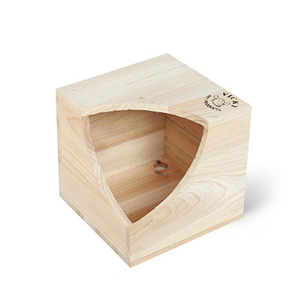 Small Animal Hamster Gerbil Beautiful Square Wooden Bed Play