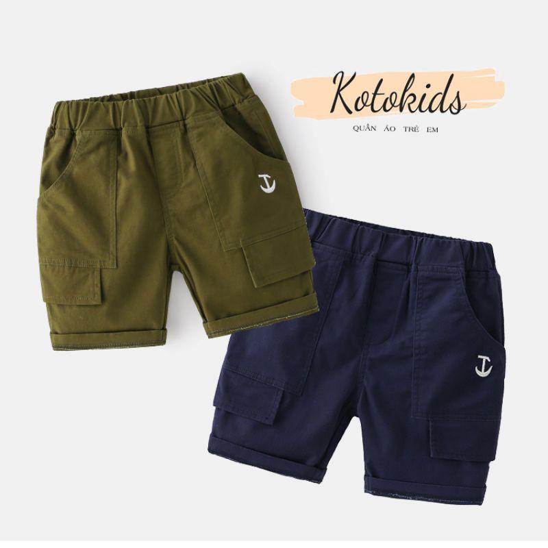 Quần Kaki bé trai WELLKIDS quần short cho bé thêu mỏ neo (KZ3141