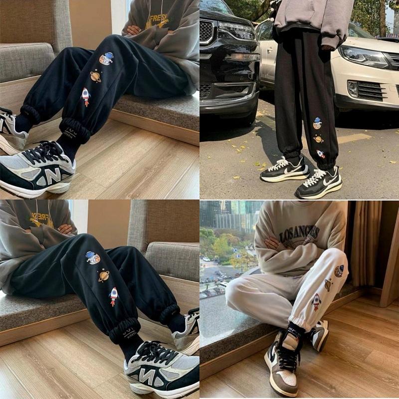 Quần Nỉ Jogger Ống Suông Hoạ Tiết Hoạt Hình Ulzzang Nam Nữ Unisex - thoitrangteenthienha