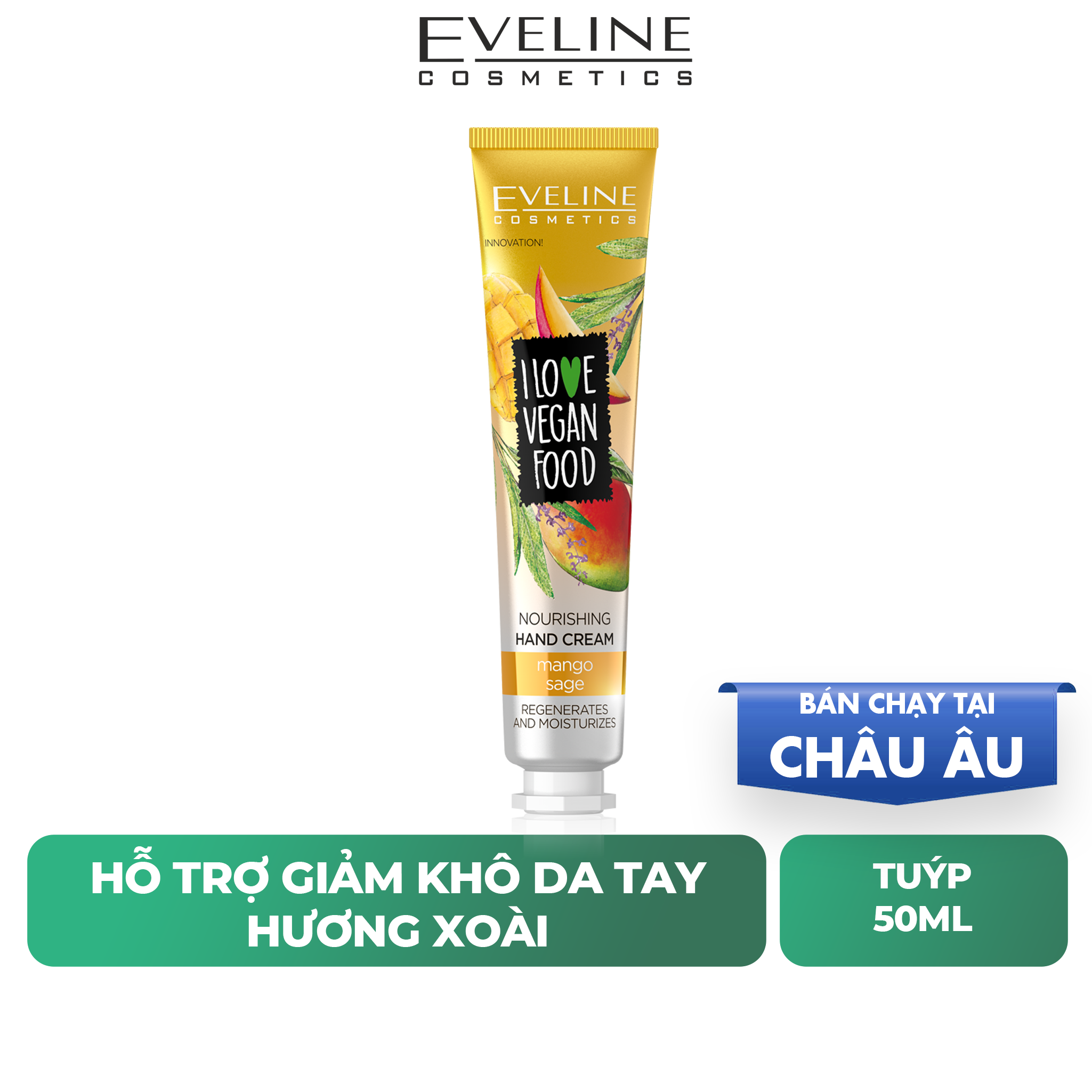 Kem dưỡng da tay I Love Vegan Food hương xoài Eveline - Tuýp 50ml