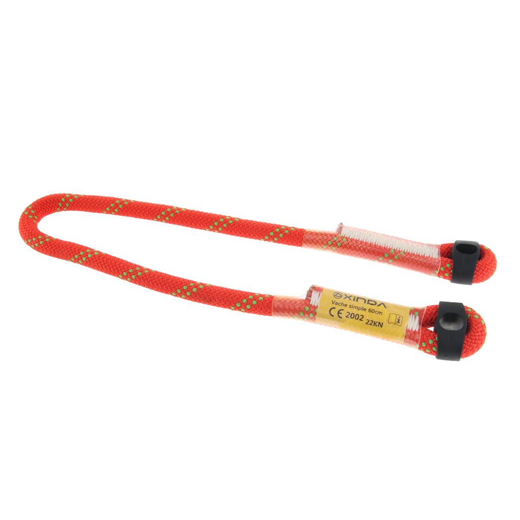 Outdoor Rock Climbing Nylon Pre-sewn Eye-to-Eye Prusik Loop Rope Lanyard 60cm