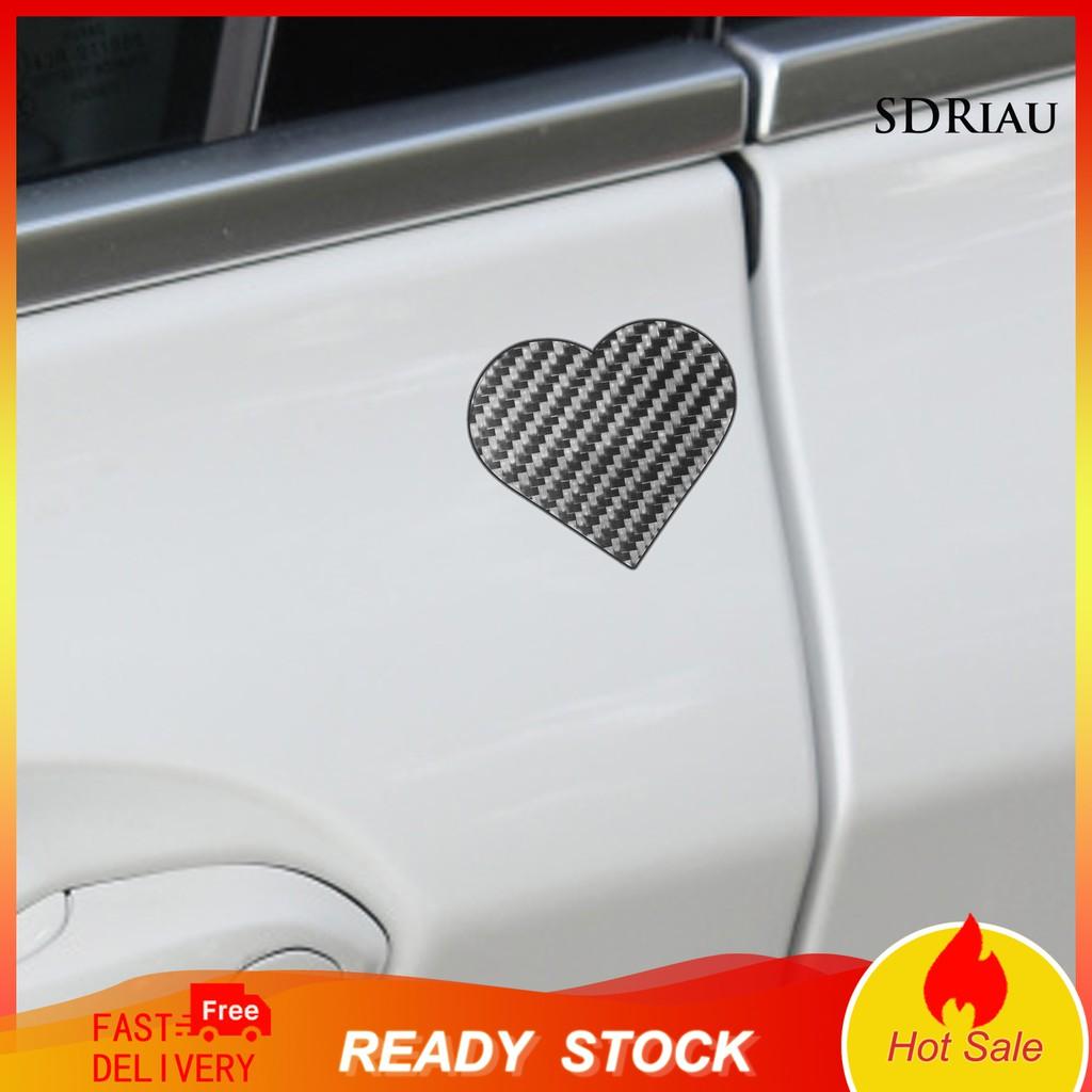 Miếng Dán Sợi Carbon Hình Trái Tim Trang Trí Cửa Xe Hơi
