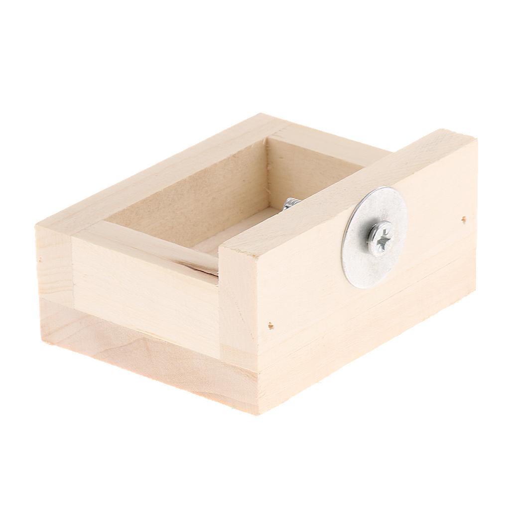 Pet Hamster, Chinchilla, Guinea Pig, Parrot Feeding Wood Bowl Square