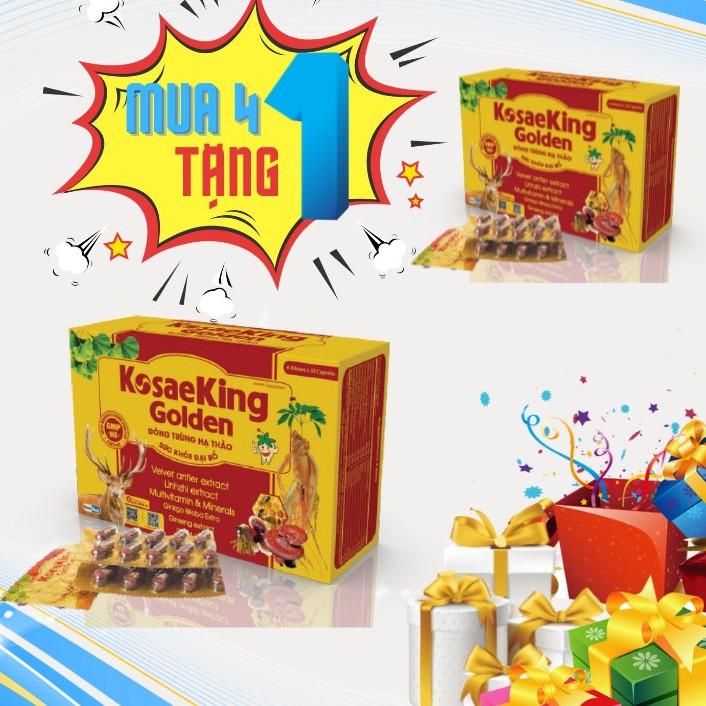 TPBVSK Đông trùng hạ thảo Kosaeking Golden hộp cứng 60 viên Combo 4 tặng 1