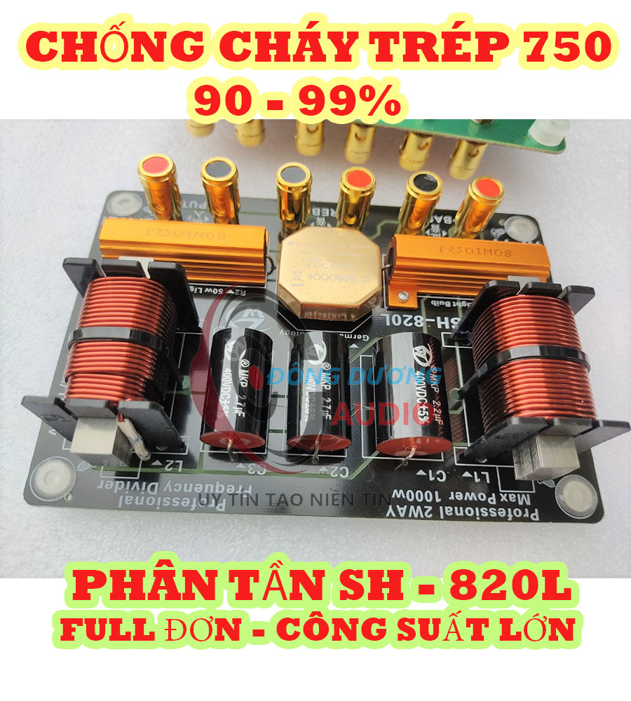 MẠCH PHÂN TẦN FULL ĐƠN SH-820L - 1 BASS + 1 TRÉP - PHÂN TẦN CHỐNG CHÁY TRÉP 750 - HÀNG NHẬP KHẨU