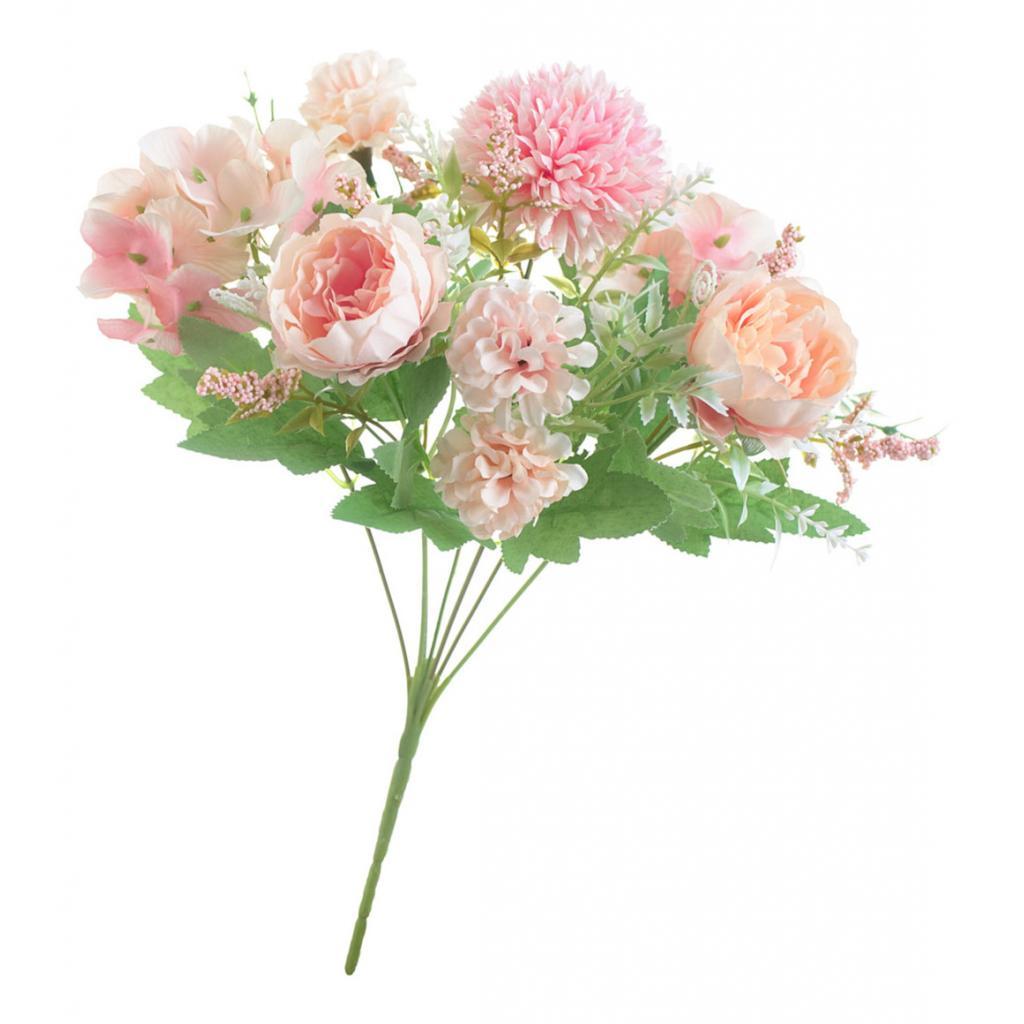 2Pcs 7 Head Artificial Fake Peony Flower Bouquet for Home Garden Wedding