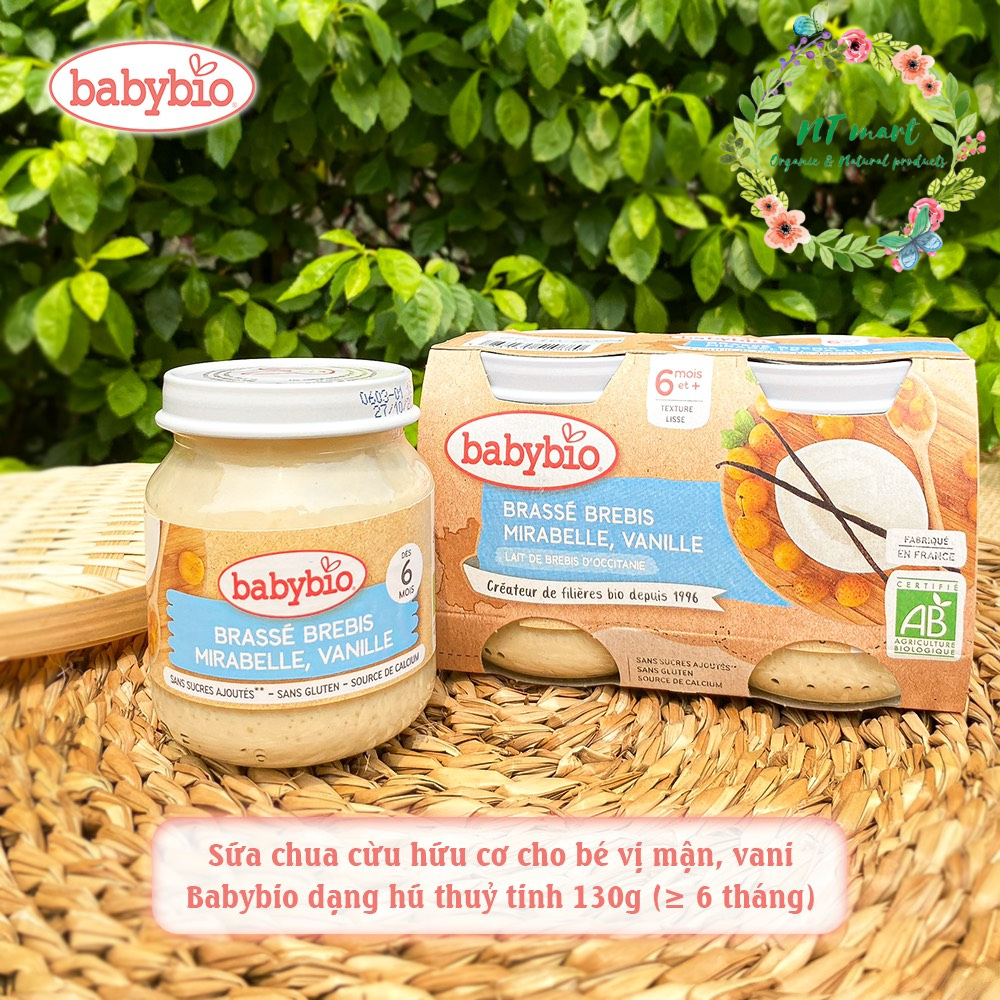 Sữa chua cừu hữu cơ cho bé Babybio dạng hũ 130g