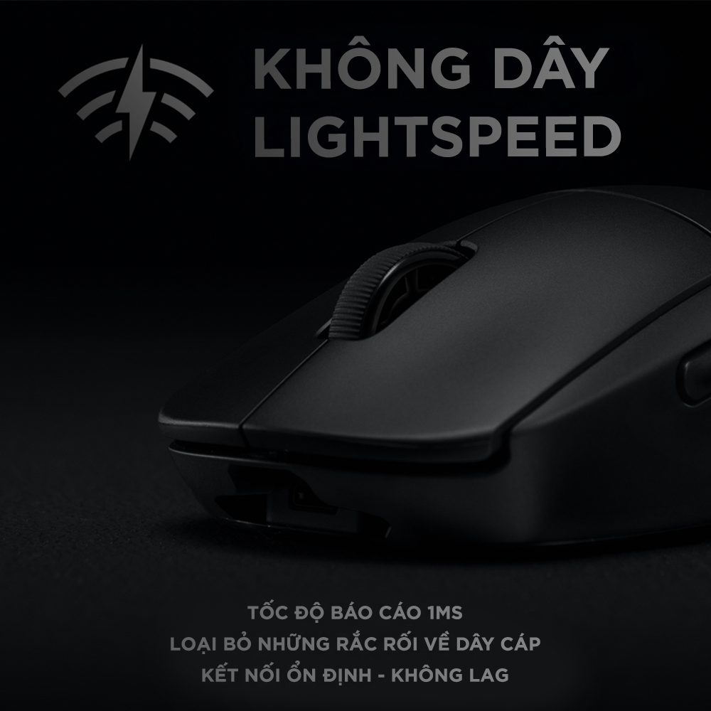 Chuột game không dây Logitech G Pro Wireless - Thiết kế cấp độ Esport, nhẹ, cảm biến Hero 25k, RGB Lightsync, Lightspeed -Hàng Chính Hãng