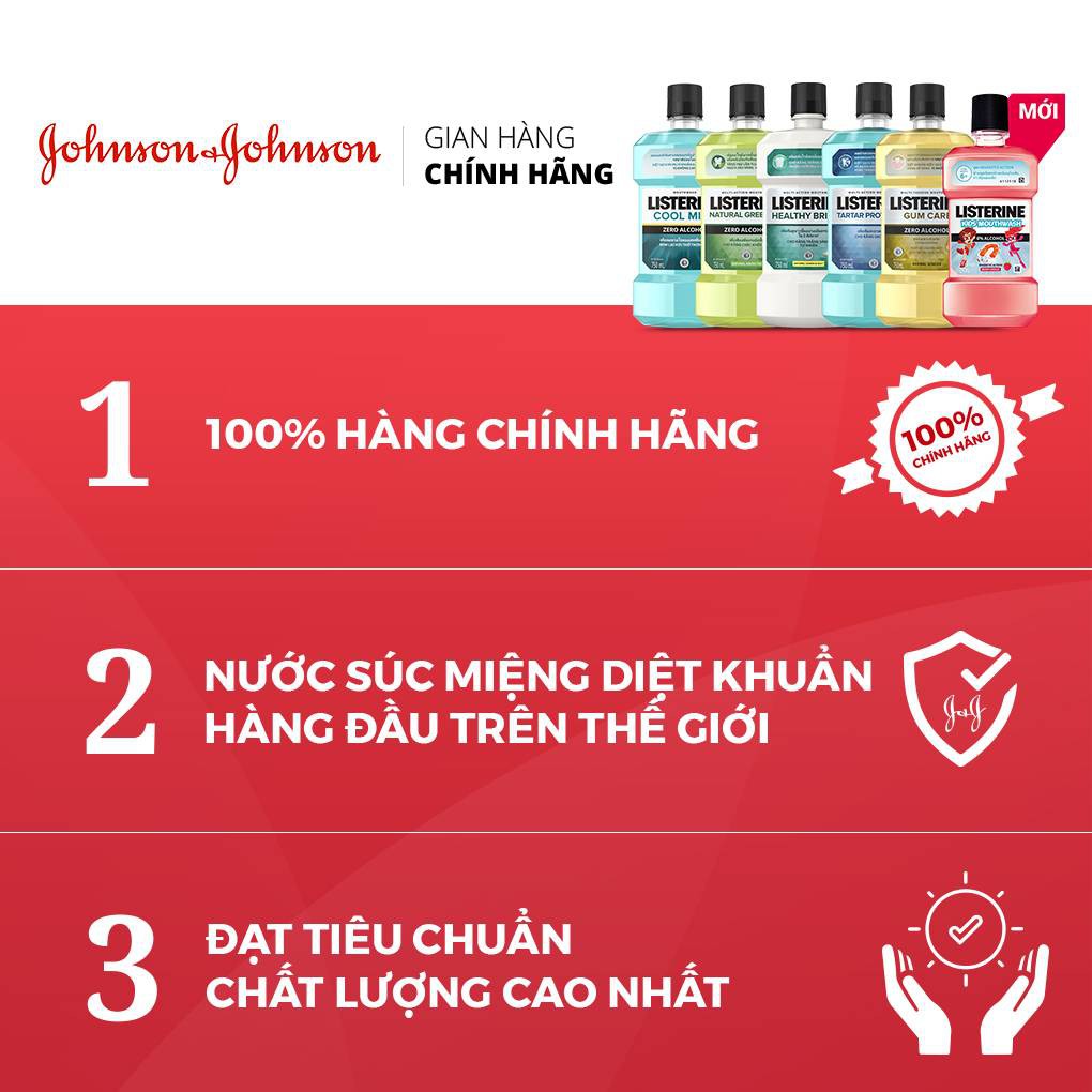 Bộ 6 Chai Nước Súc Miệng Giữ Hơi Thở Thơm Mát Listerine Cool Mint - Dung tích 100ml/chai