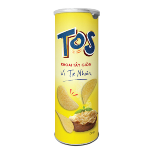 Combo 4 Lon TOS Khoai Tây Giòn Vị Tự Nhiên - 100g/lon