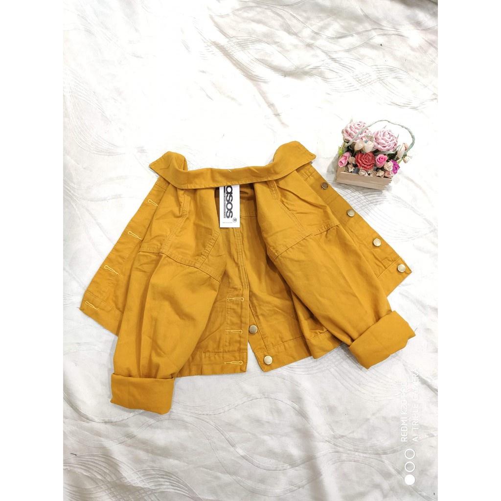 Áo khoác kaki nữ cao cấp croptop có nút sau kèm hình thật