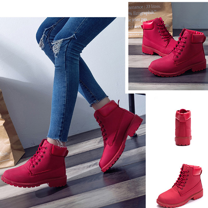 Giày Boots Nữ Cổ Cao Chất Da Siêu Mềm Mịn Phong Cách Cá Tính