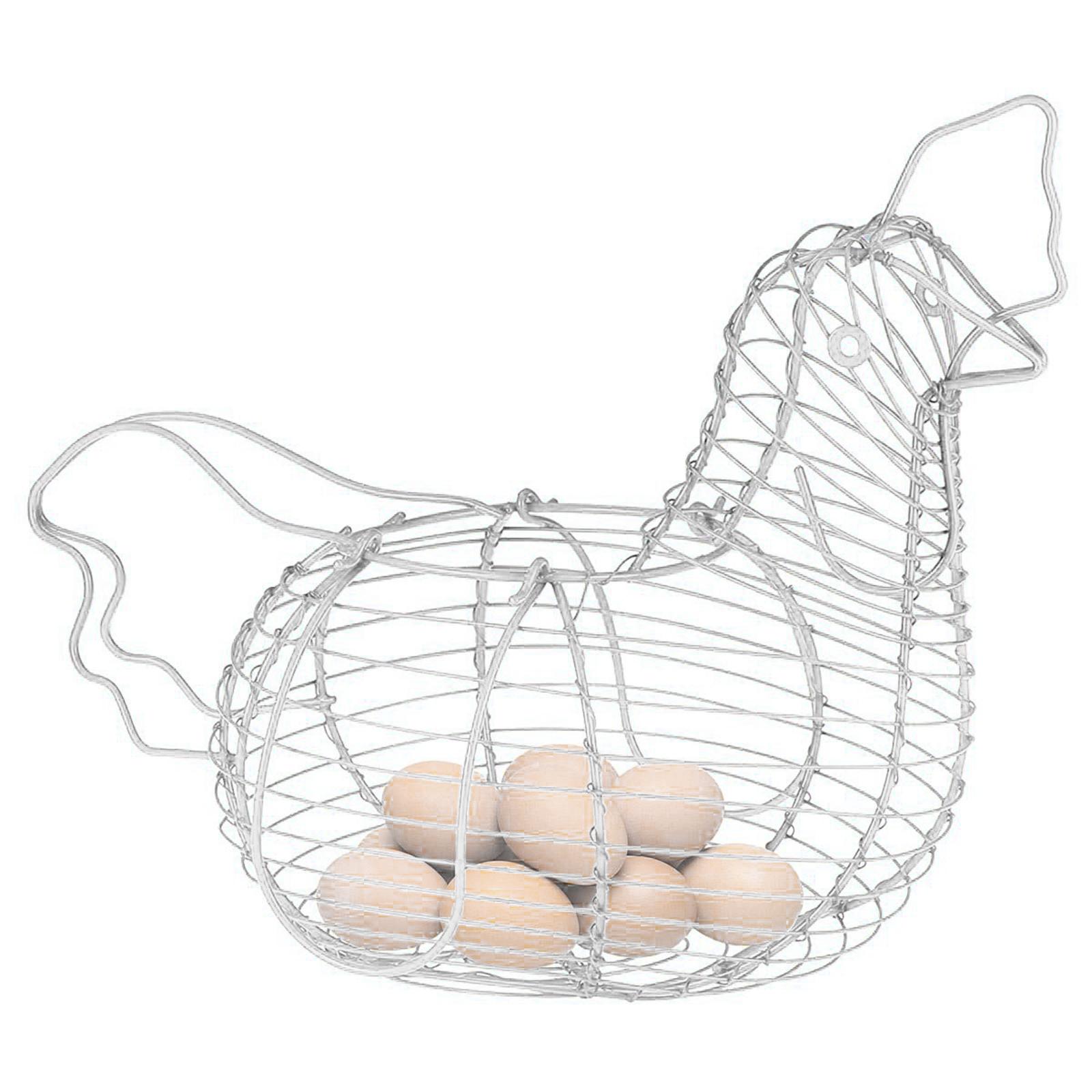 White Egg Basket Multifunctional Metal Egg Holder Distribution Basket Storage Shelf Egg Stand Rack Decoration Home Kitchen Organizer