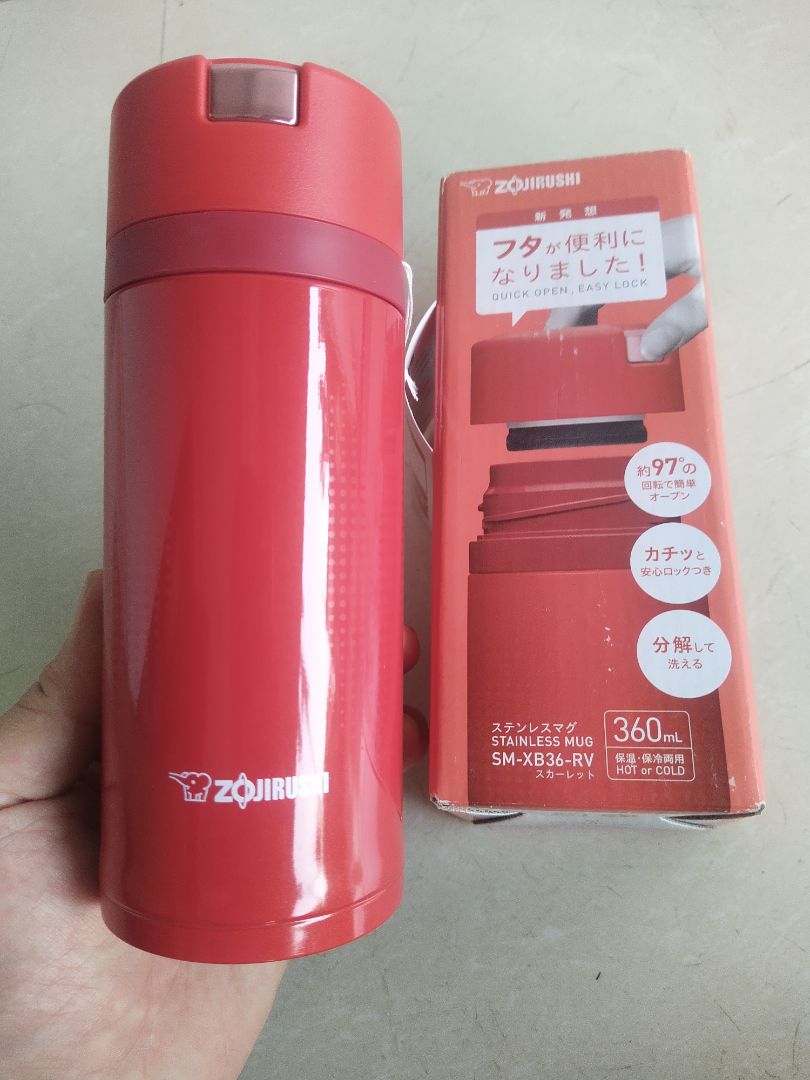 Bình giữ nhiệt nóng lạnh Zojirushi SM-XB36-RV 360ml, bảo hành giữ nhiệt 1 năm chính hãng
