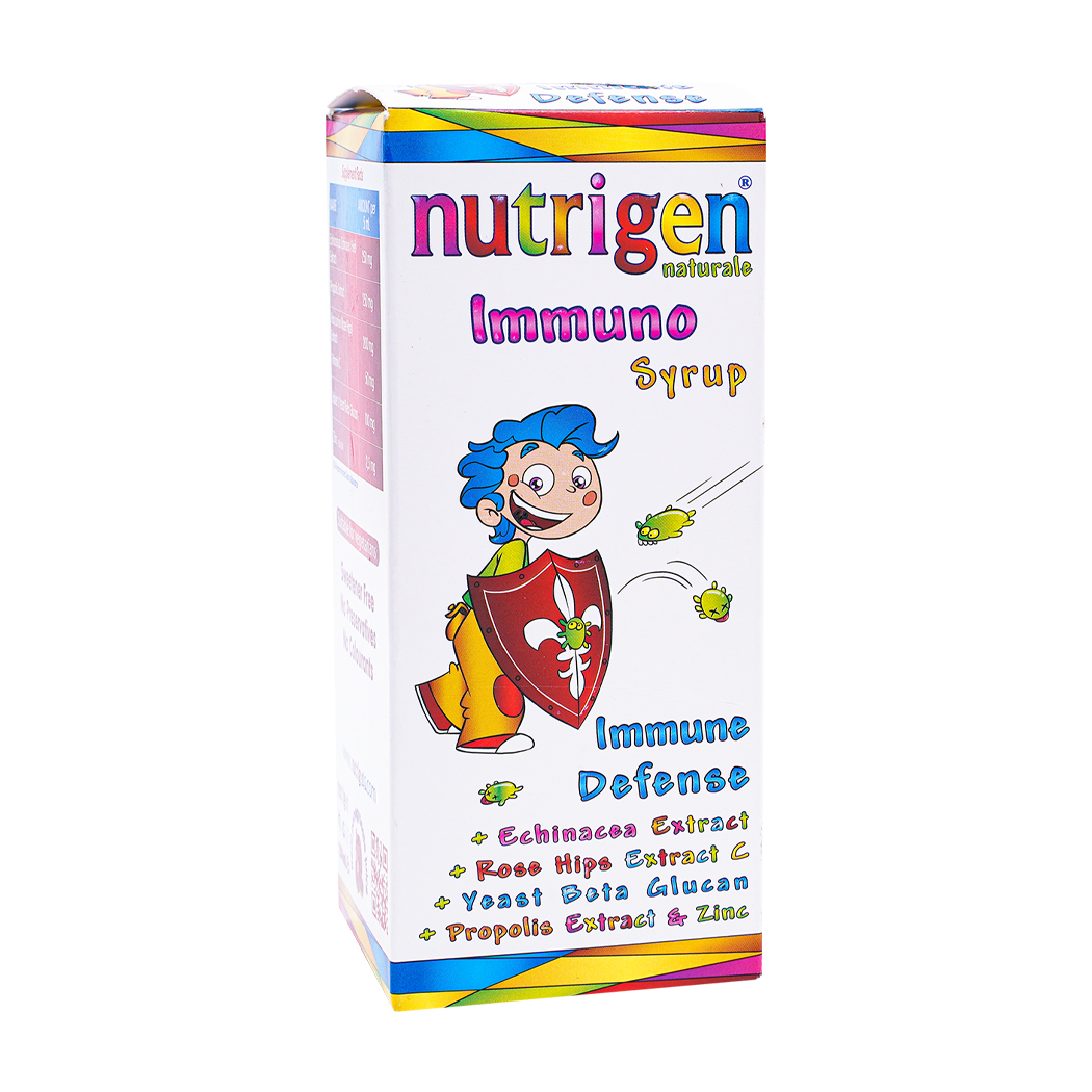 Siro tăng cường đề kháng cho trẻ Nutrigen Naturale Immuno hỗ trợ giảm nguy cơ viêm họng, viêm phế quản