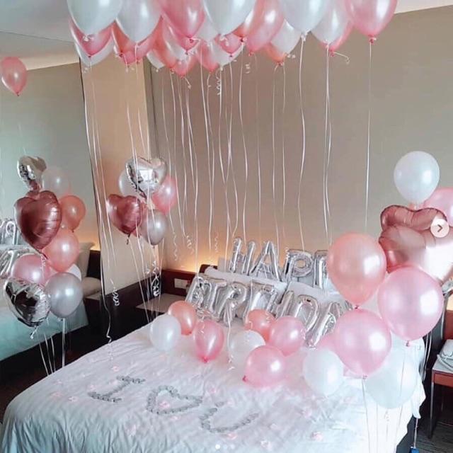 Set bóng trang trí sinh nhật tặng kèm bóng tròn, tim HN00