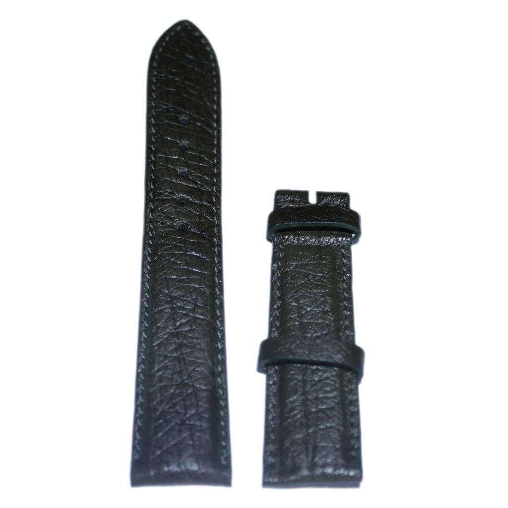 HC8443 - Dây đồng hồ Huy Hoàng da đà điểu da bụng size 16, 18, 20 màu xanh rêu