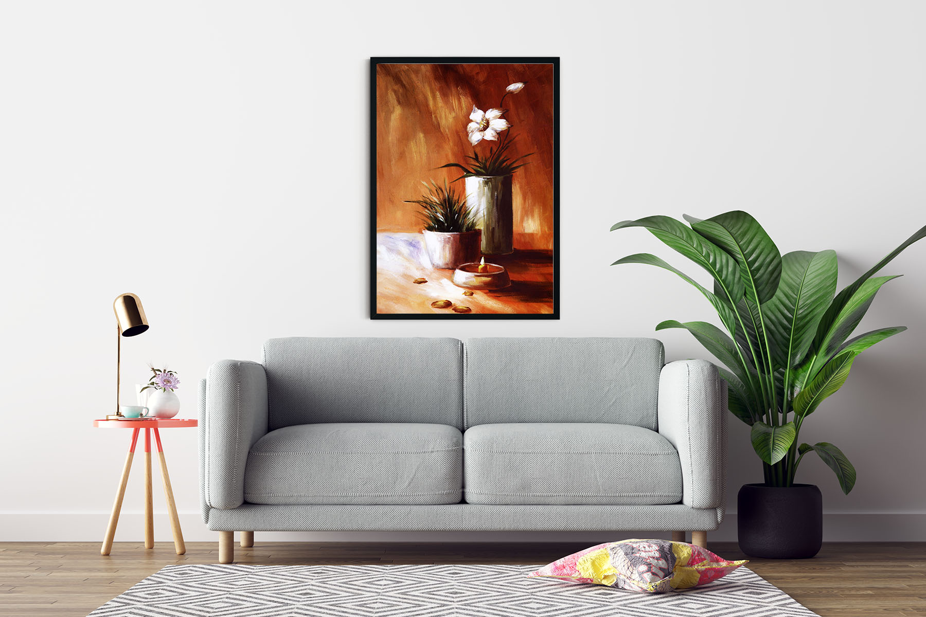 Tranh canvas treo tường bình hoa nghệ thuật - BH007