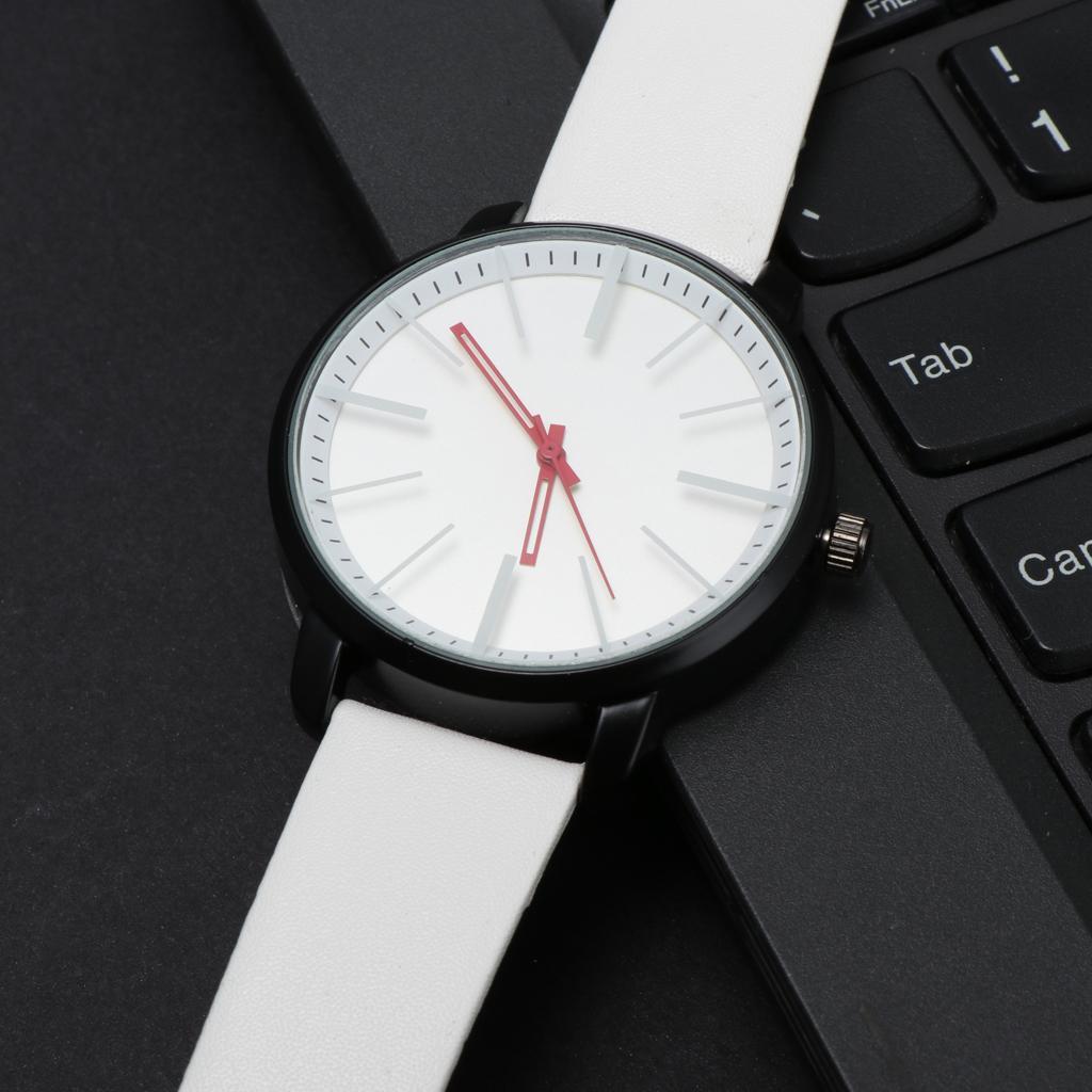 Men's Watch PU Leather Band Analog Quartz Wrist Watches Fashion Gift