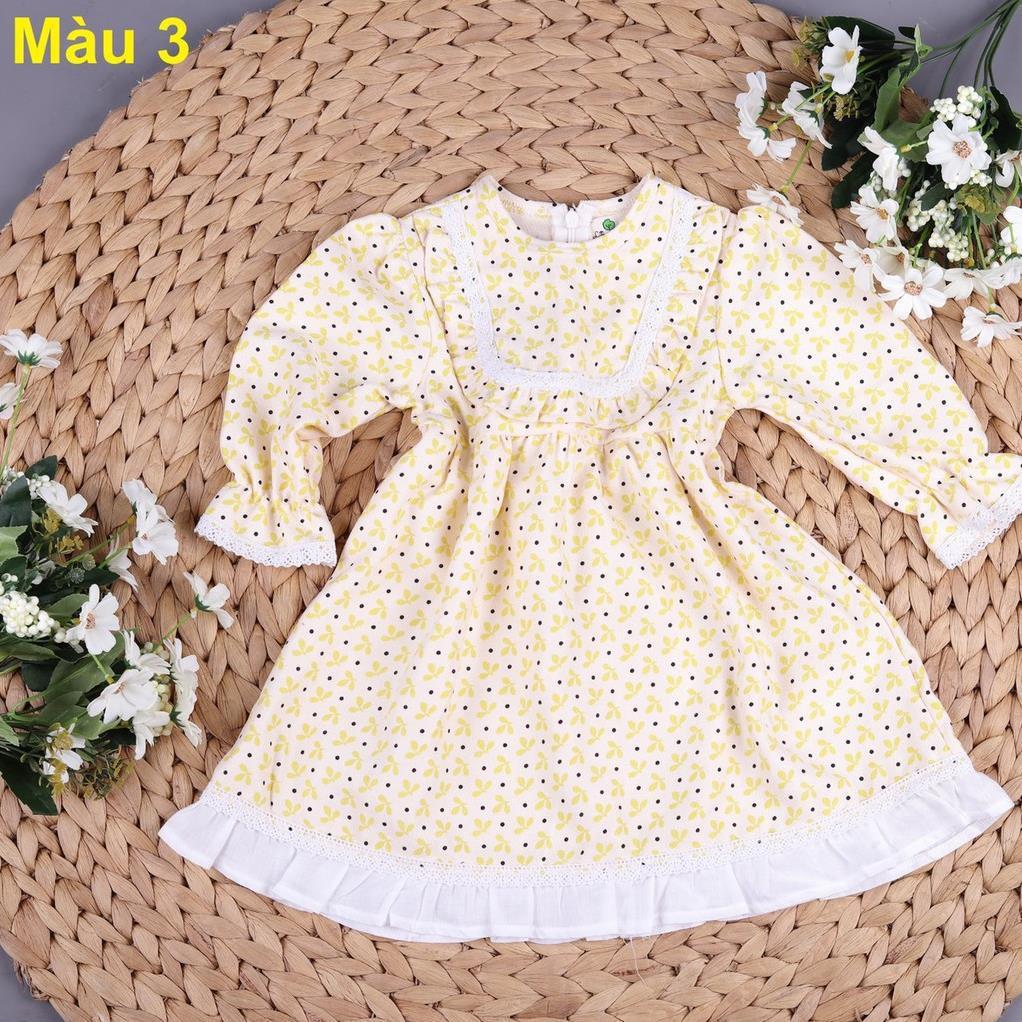 Váy nhung hoa gấu viền trắng size 1-10T.