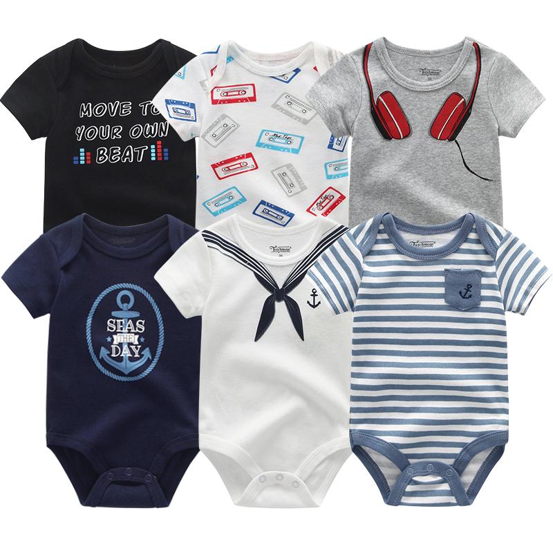 6 Cái/lốc 100% Cotton Cho Bé Bodysuit Sơ Sinh Tay Ngắn Áo Liền Quần Cho Bé Trai Bé Gái Jumpsuit Quần Áo Cơ Thể Bé Phù Hợp Với Bộ