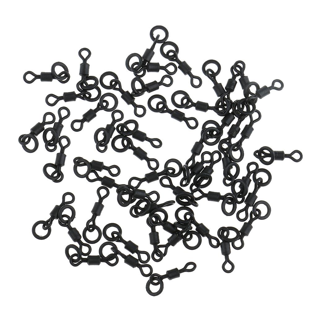 50Pcs Carp Fishing Swivels Micro Hook Ring Swivels Connector Chod Rig 20mm