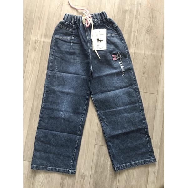 Quần jean bò ống rộng cho bé gái kiểu mới