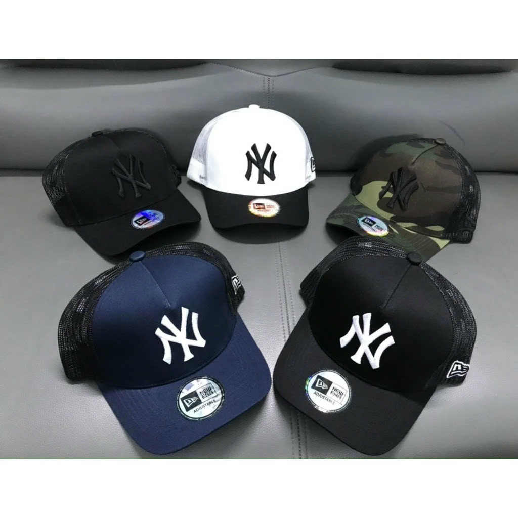 (Hàng VNXK) Nón kết, mũ lưỡi trai nam nữ cho MLB phối lưới vải kaki thời trang (Ảnh thật)