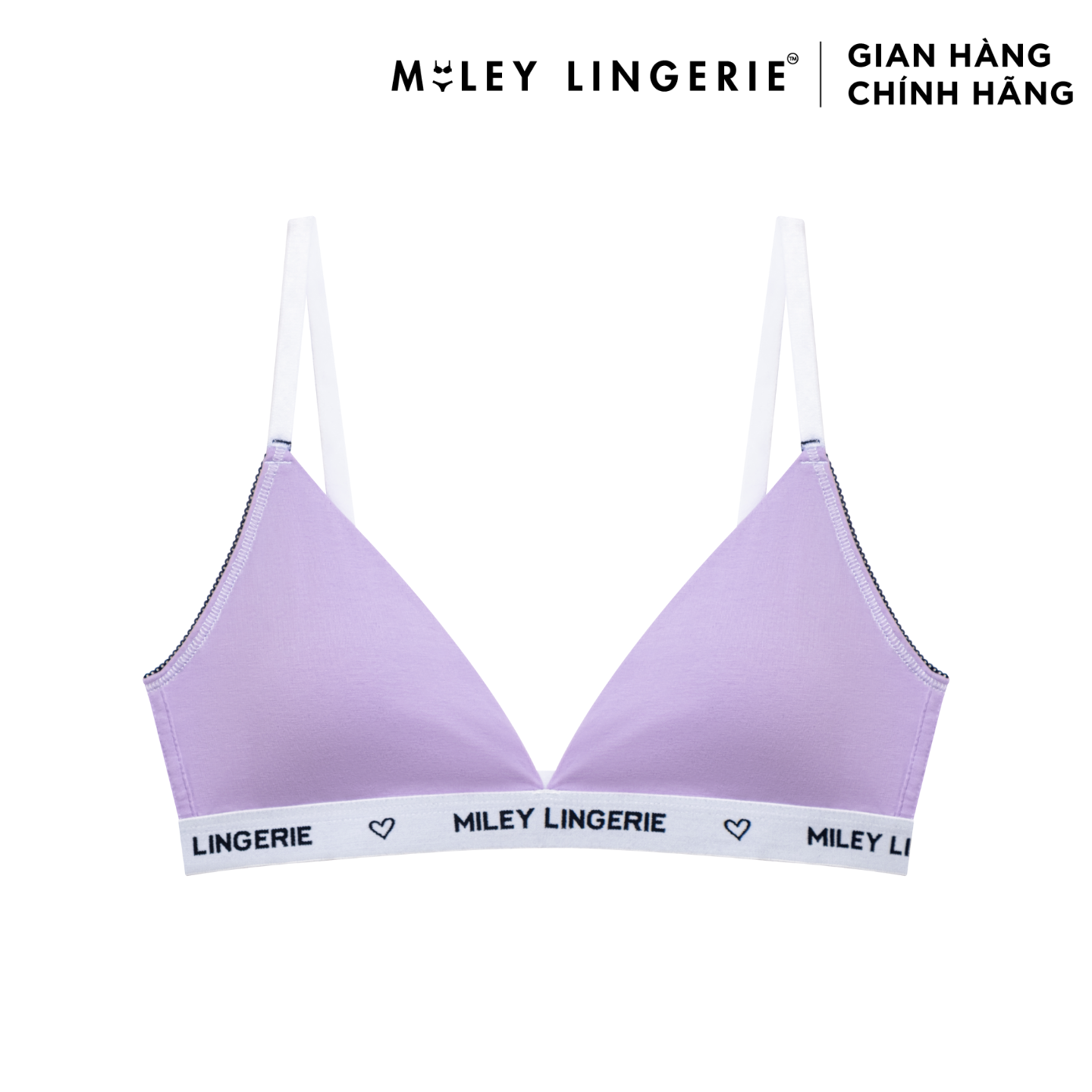 Bộ Đồ Lót Mút Mỏng Đệm Ngực Và Quần Boy Short Chất Vải Cotton Thiên Nhiên Đồng Bộ BeingMe Lilac Purple Miley Lingerie