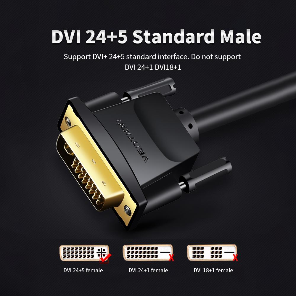 Cáp DVI sang VGA HD 1080P DVI24 + 5 Bộ chuyển đổi Male to Male cho Máy chiếu PC Màn hình TV 8m / 26,25ft