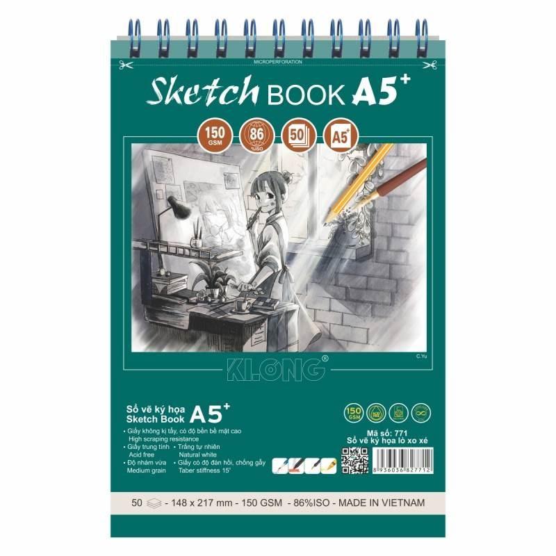 Sổ vẽ ký họa Sketch 50 tờ A5 150GSM MS: 771