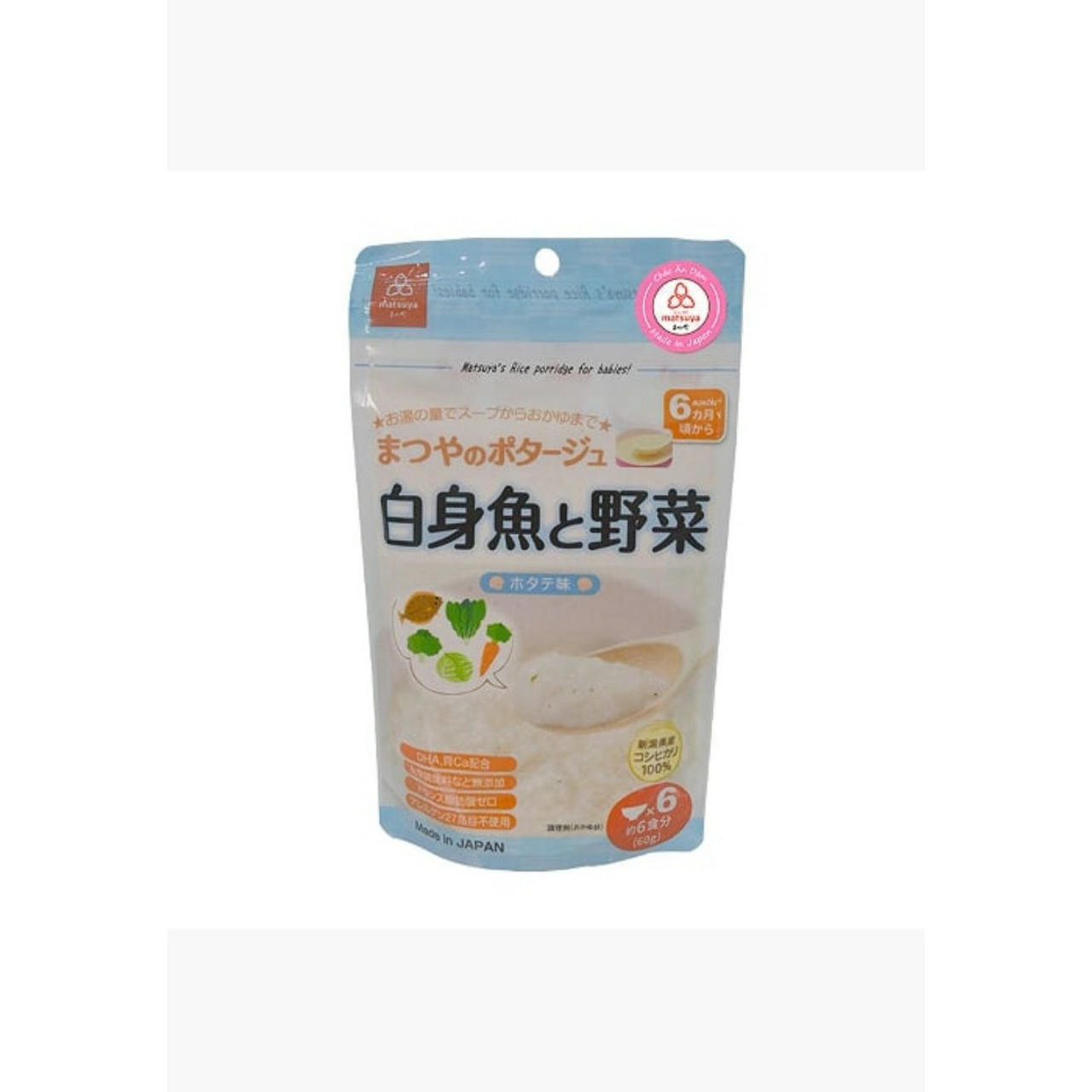 Cháo gạo Koshihikari vị cá trắng và rau ( 60g) dành cho bé từ 6 tháng