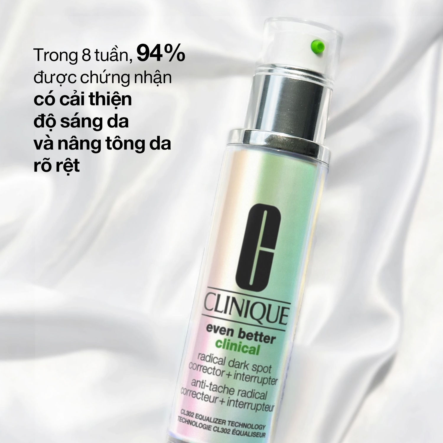 Serum hỗ trợ giảm thâm sạm làm sáng da và ngăn chặn hình thành hắc sắc tố Clinique Even Better Clinical Dark Spot Corrector + Interrupter 50ml