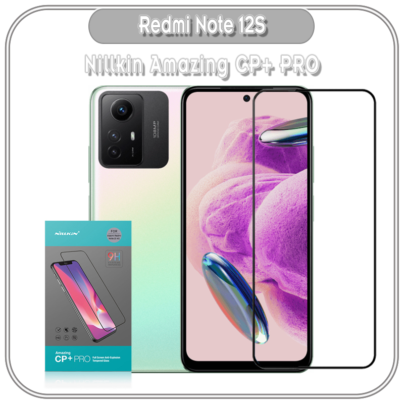 Cường lực Nillkin Amazing CP+ PRO cho Redmi Note 12S, FULL viền đen - Hàng Nhập Khẩu