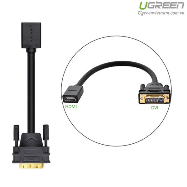 Cáp chuyển đổi DVI to HDMI Ugreen UG-20118 chính hãng
