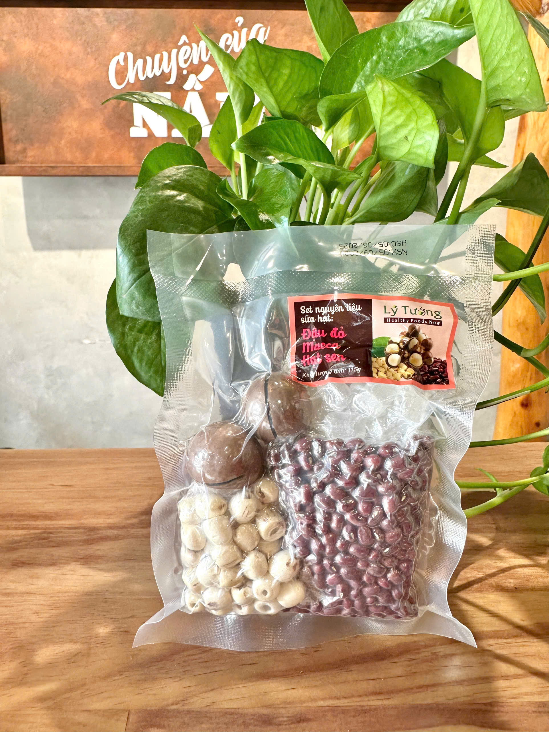 Set nguyên liệu sữa hạt: Đậu đỏ - Macca - Hạt sen 115g