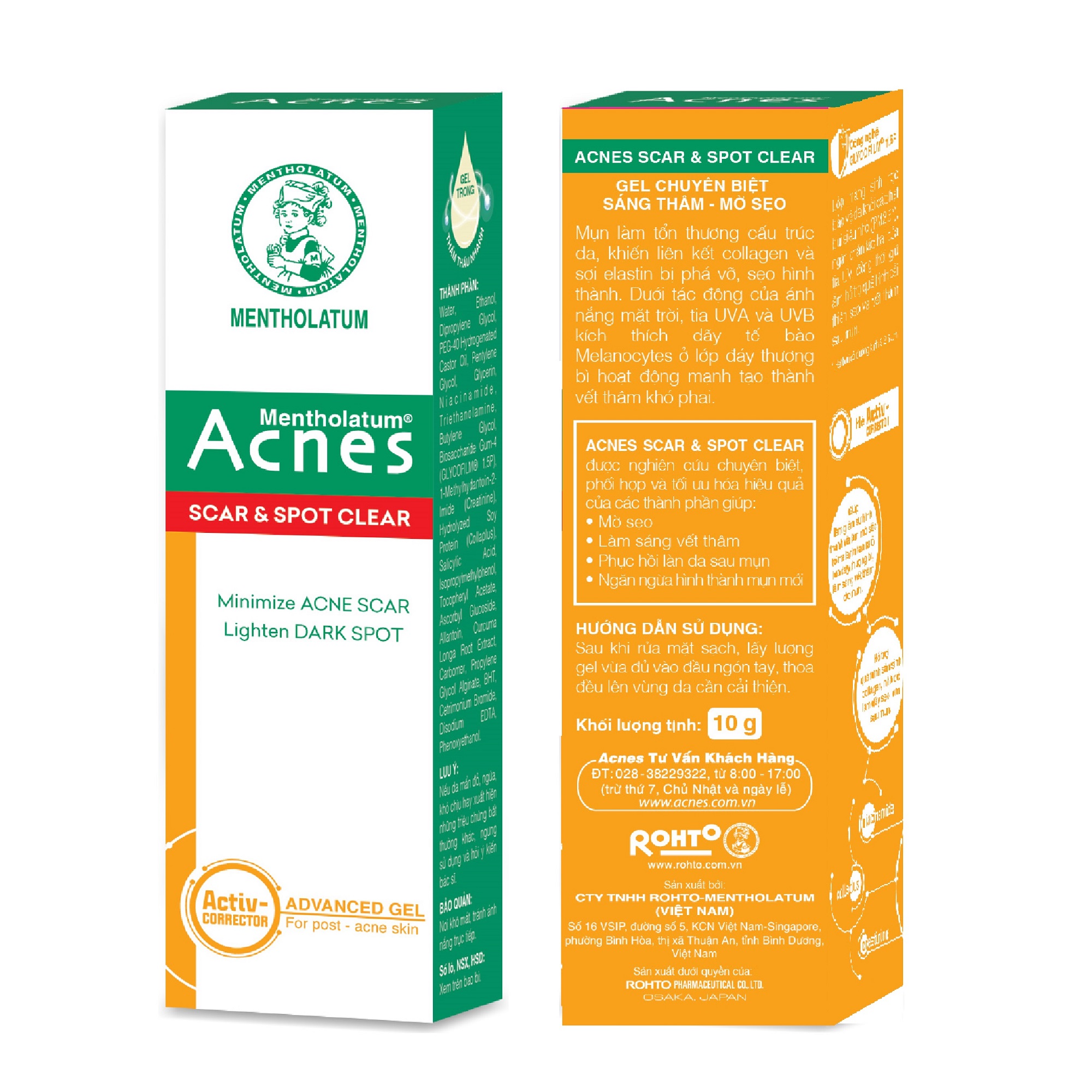 Gel chuyên biệt sáng thâm mờ sẹo Acnes Scar and Spot Clear 10g