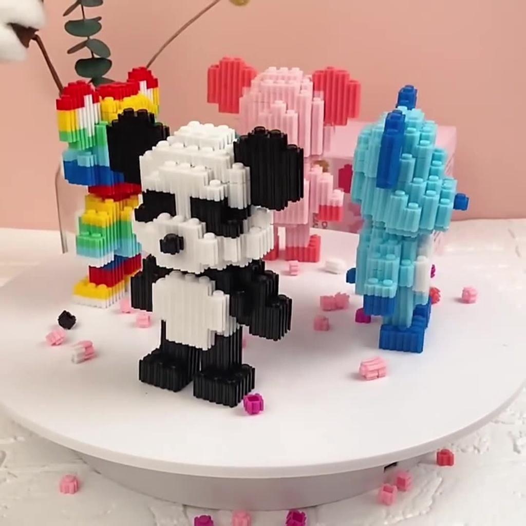 Đồ chơi mô hình lắp ráp Gấu bạo lực Bearbrick 3D size 12cm lắp ráp xếp hình bear brick mini 3D dễ thương