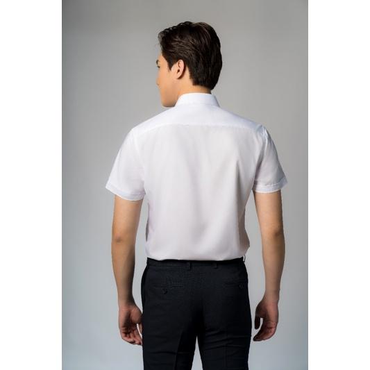 OWEN - Áo sơ mi trắng ngắn tay Owen 100% Nano chống nhăn - Áo sơ mi ngắn tay màu trắng trơn